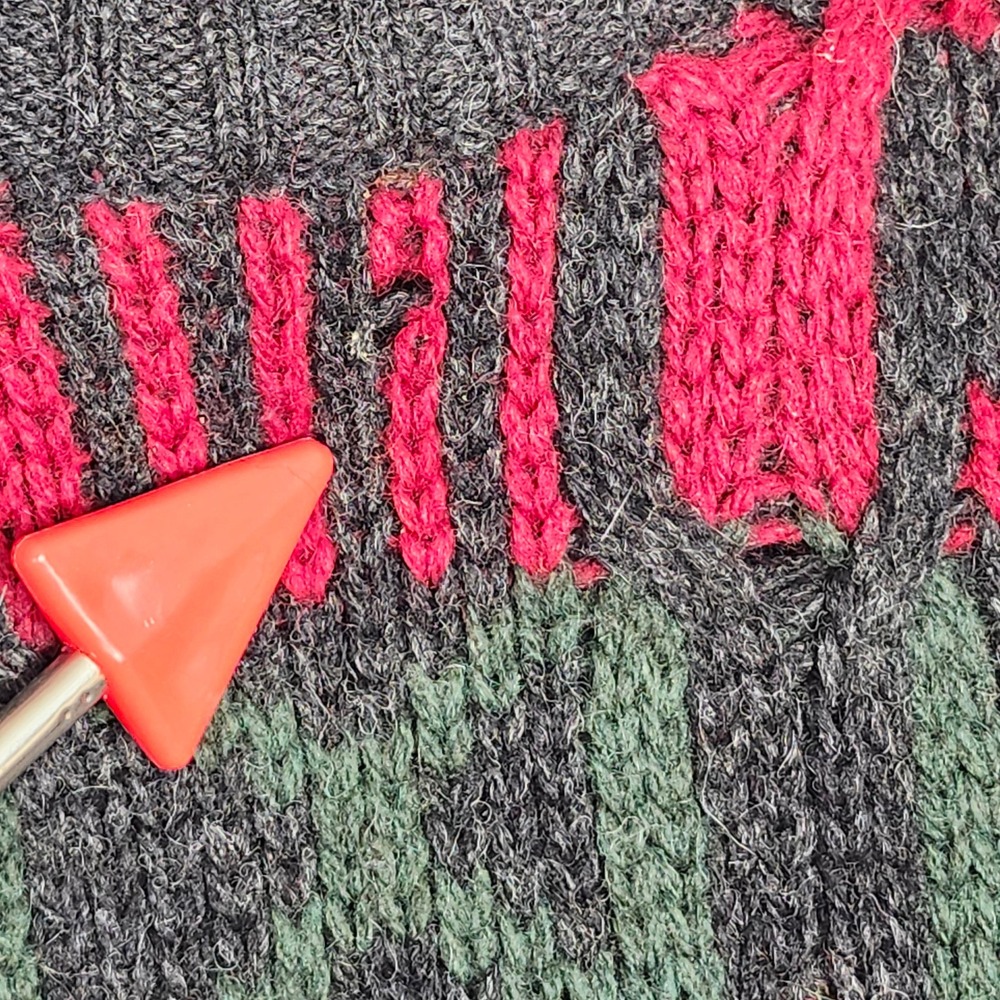 Vintage Woolrich 100% Wool Sweater Geometric Coogi Style Knit 80s Large - Picture 4 of 8